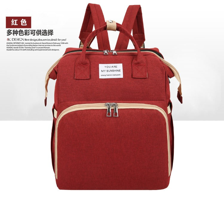 Portable Foldable Bed Mommy Bag For Going Out Lightweight And Large Capacity Mother And Baby Bag Backpack - V.I.P Digital Presence