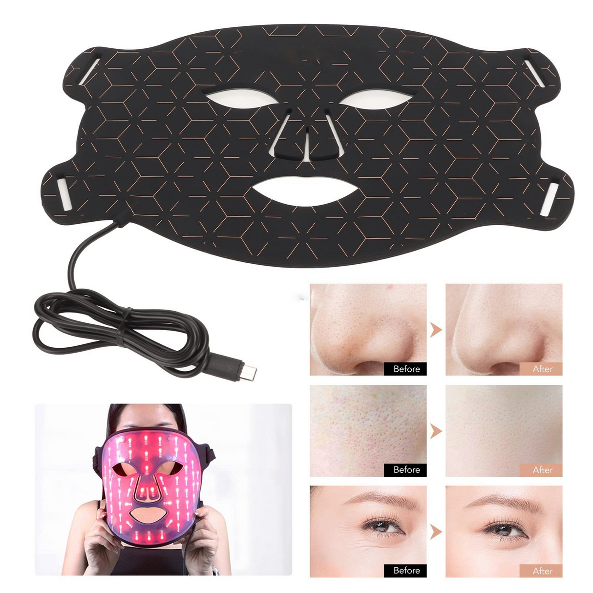 Food grade silicone beauty mask with LED photons home use beauty equipment 7 colors led face mask - V.I.P Digital Presence