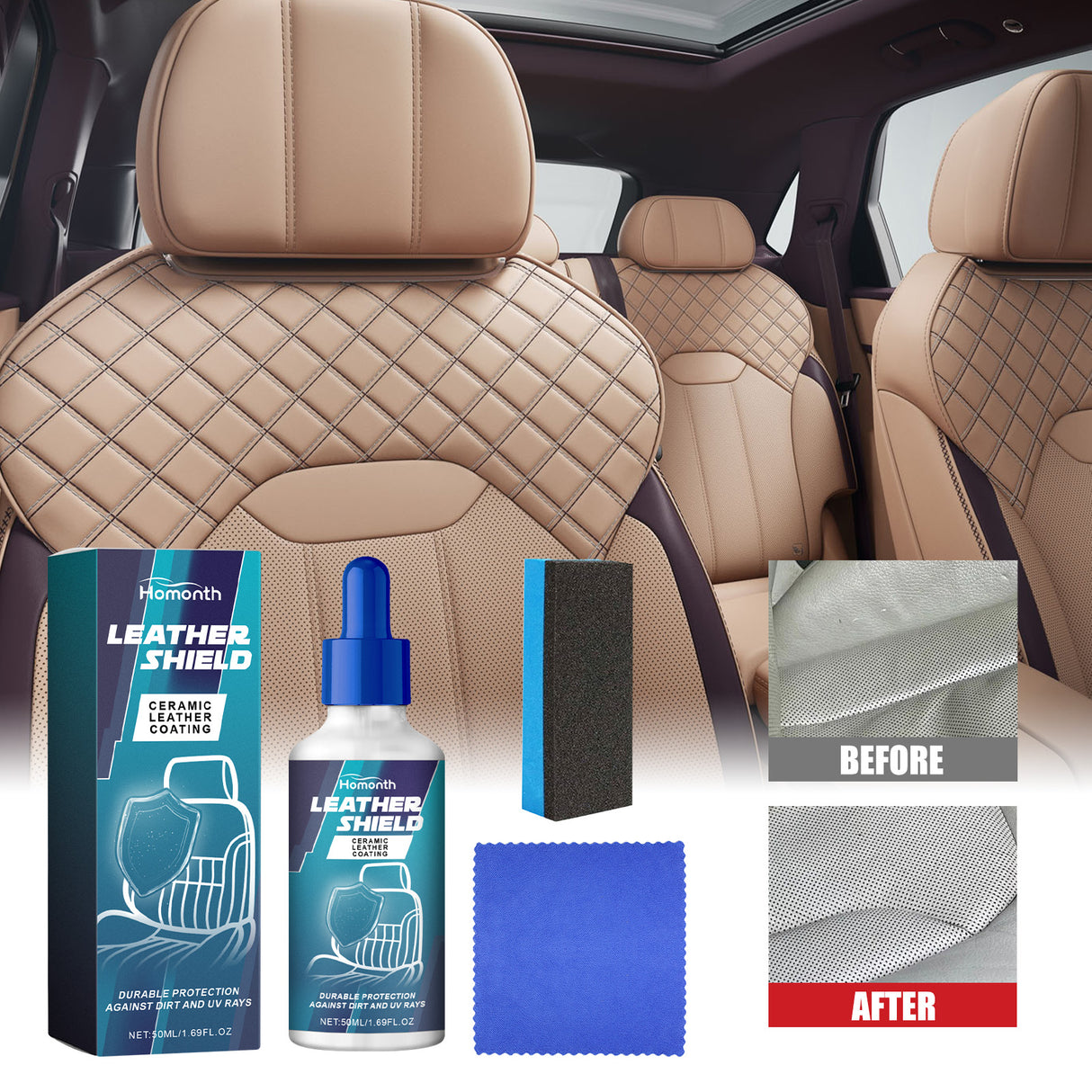 Ceramic Leather Coating, Automotive Interior Seat Leather Protection Refurbished Bright Curing Coating Liquid - V.I.P Digital Presence