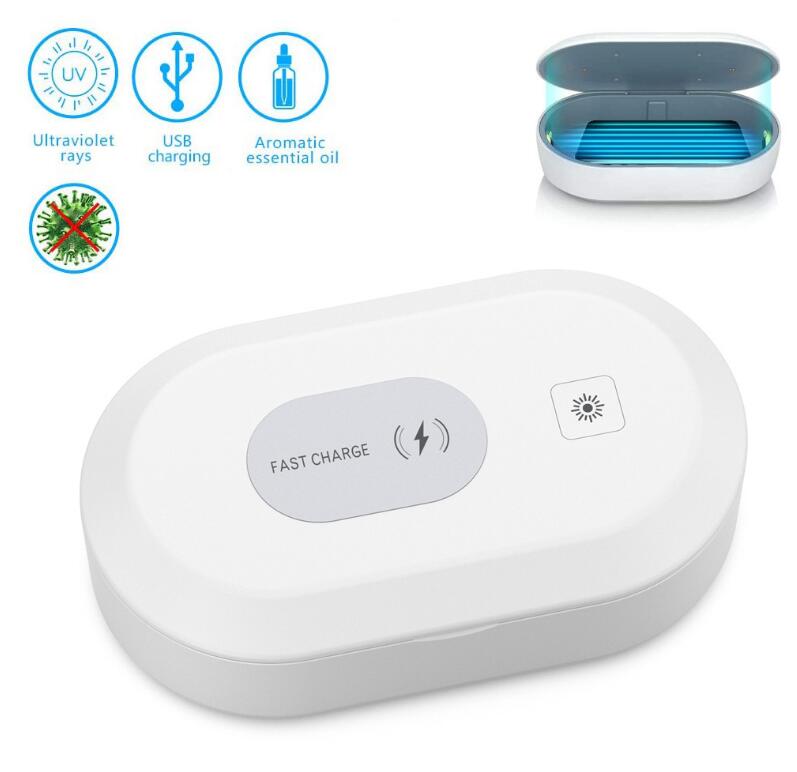 UV Light Phone Sterilizer Box 15W Mobile Phone Wireless Charging Cleaner Sterilizer Multi-function Ultraviolet Disinfection Box