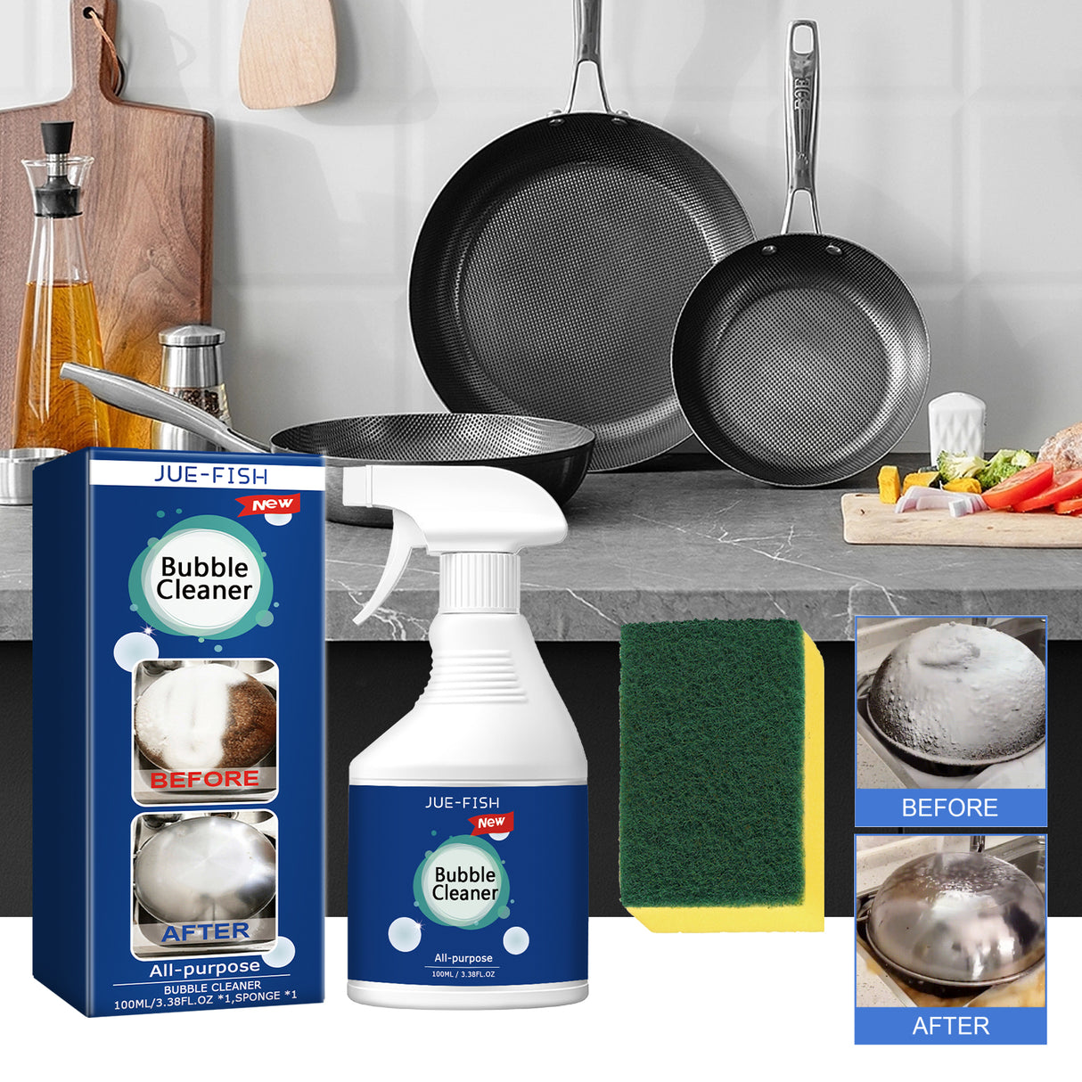 Bubble Cleaner, Range Hood Stove Exhaust Pipe Wall Kitchen Utensils Oil Cleaning Agent - V.I.P Digital Presence