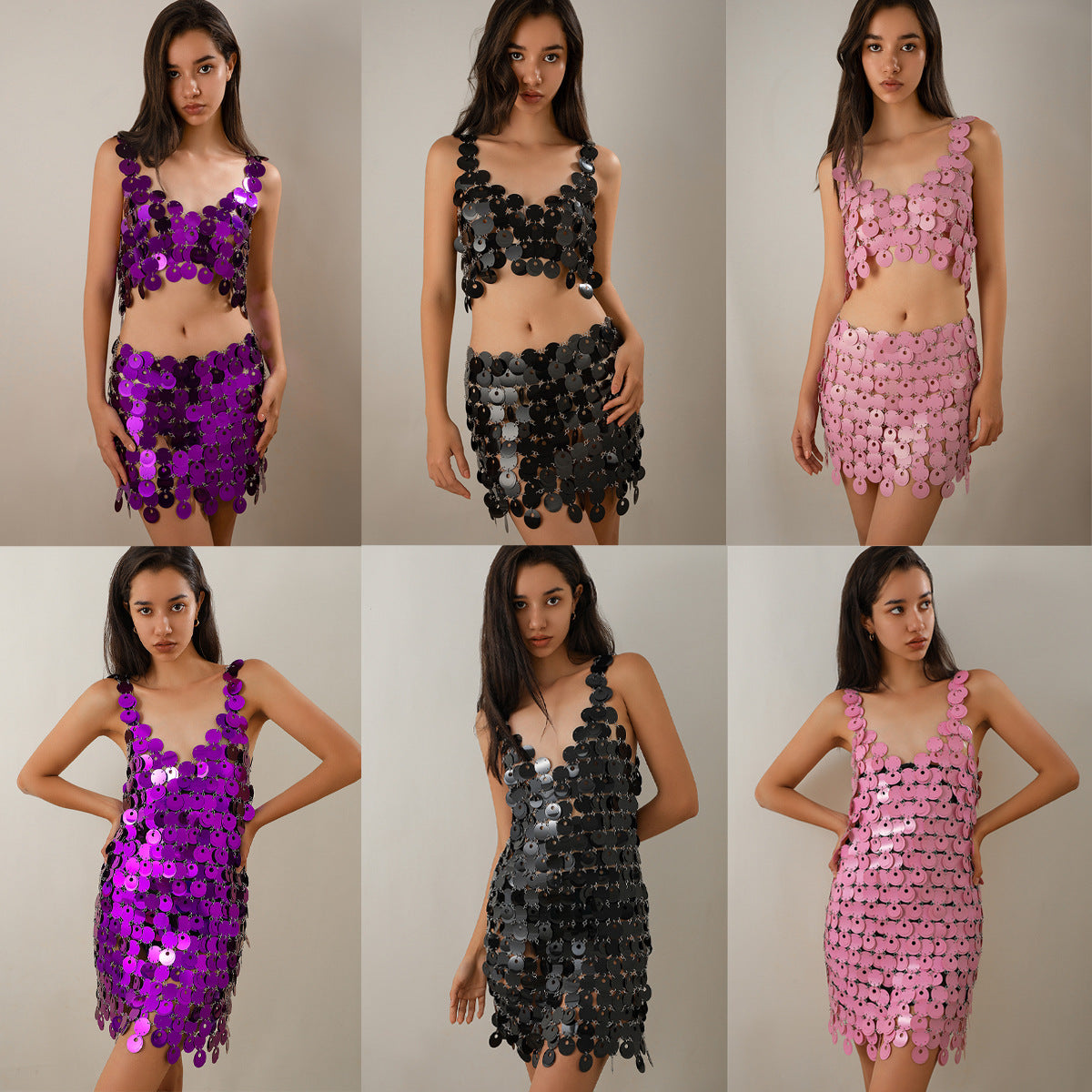 exy suspender hollow sequin skirt, nightclub trendy women's thin half skirt, body chain - V.I.P Digital Presence