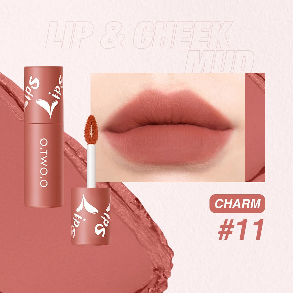 O. TWO. O Lip Clay Matte Face Lip And Cheek Dual-Use Powder Blusher Lipstick Air Lip Glaze Does Not Stick To Cup Lip Color 9144 - V.I.P Digital Presence
