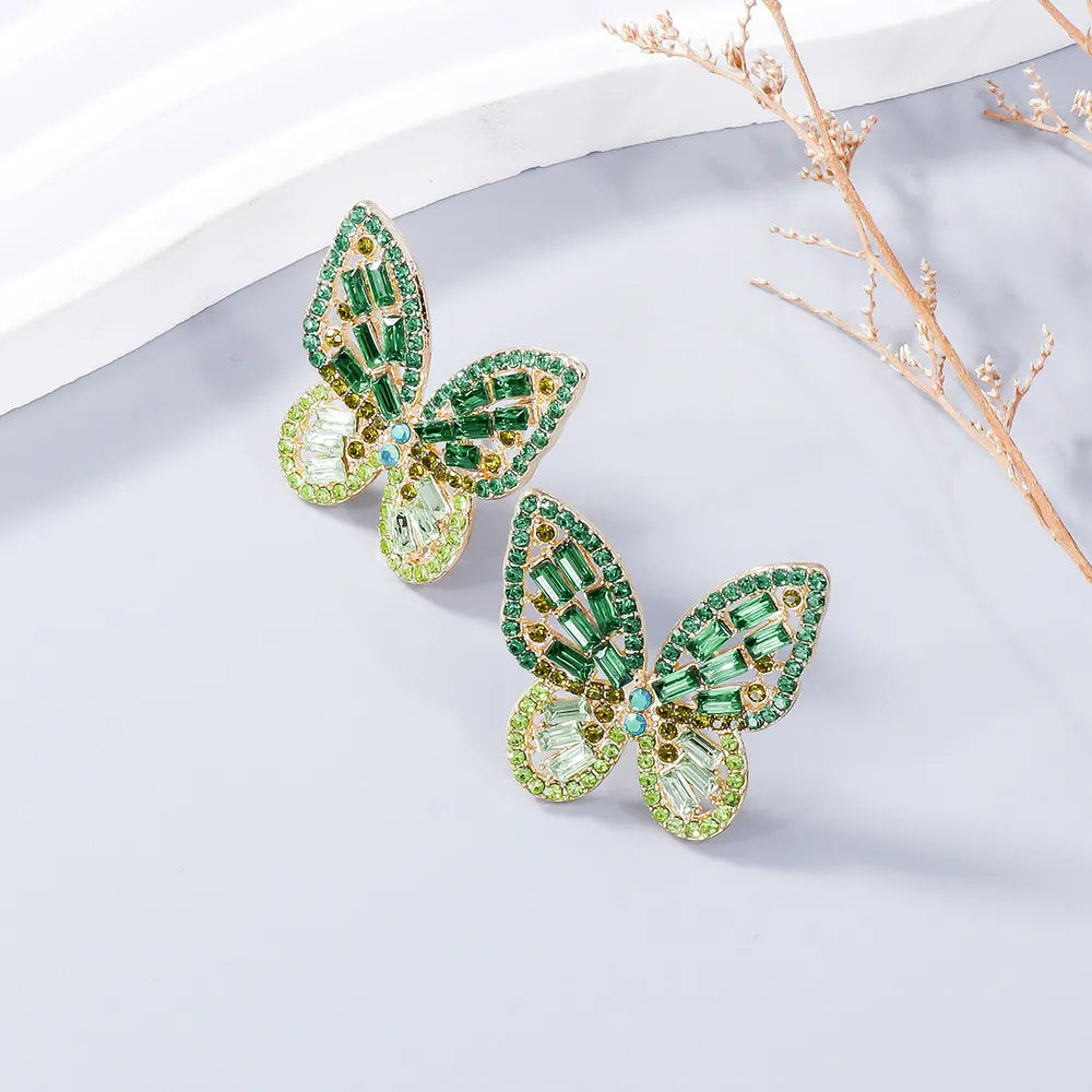 Alloy Inlaid Rhinestone Butterfly Earrings - V.I.P Digital Presence