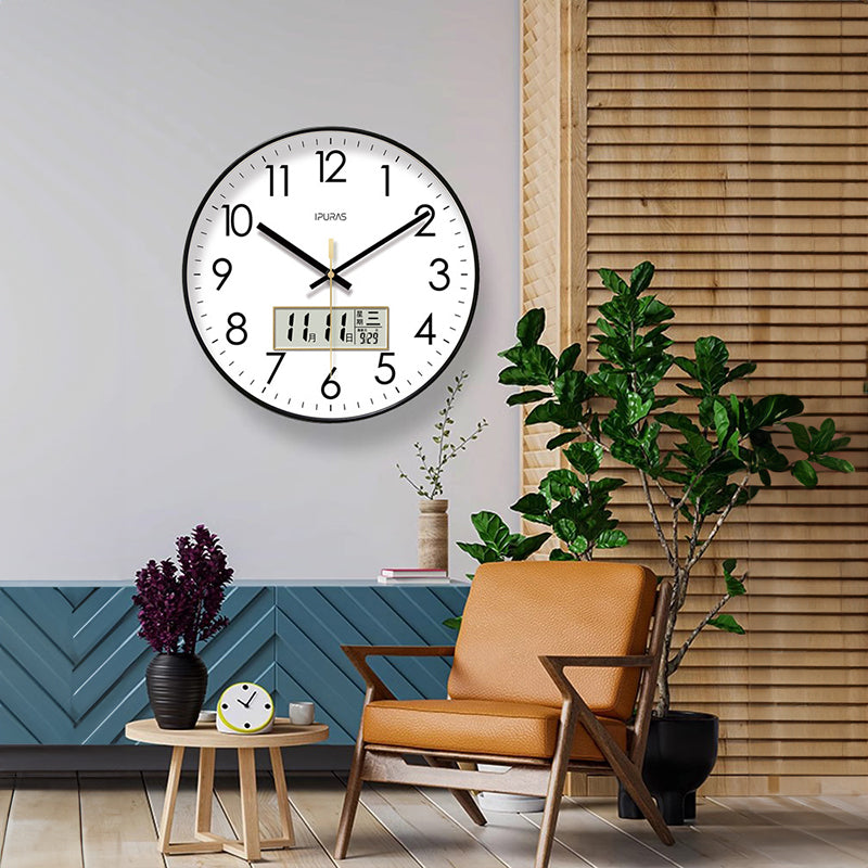 2025 New 10/12/14 - inch Electronic Calendar Wall Clock. Monitors temp & humidity. Dual - display. Mute. Quartz movement. - V.I.P Digital Presence