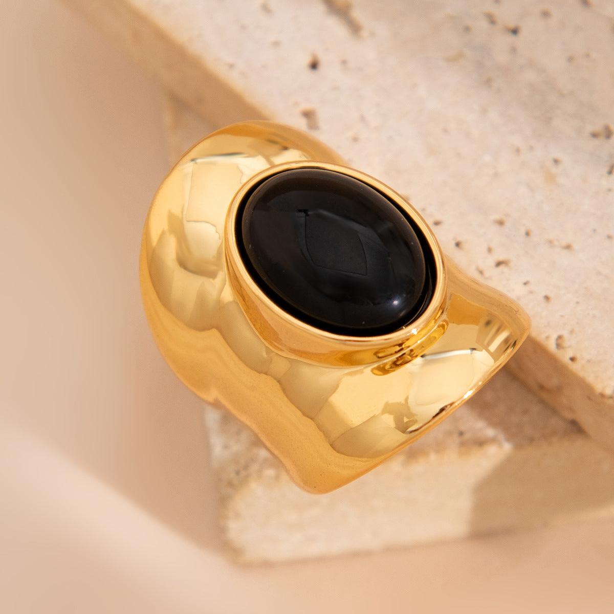 Retro Irregular Inlaid Gemstone Ring Geometric Acrylic Versatile Ring Set - V.I.P Digital Presence