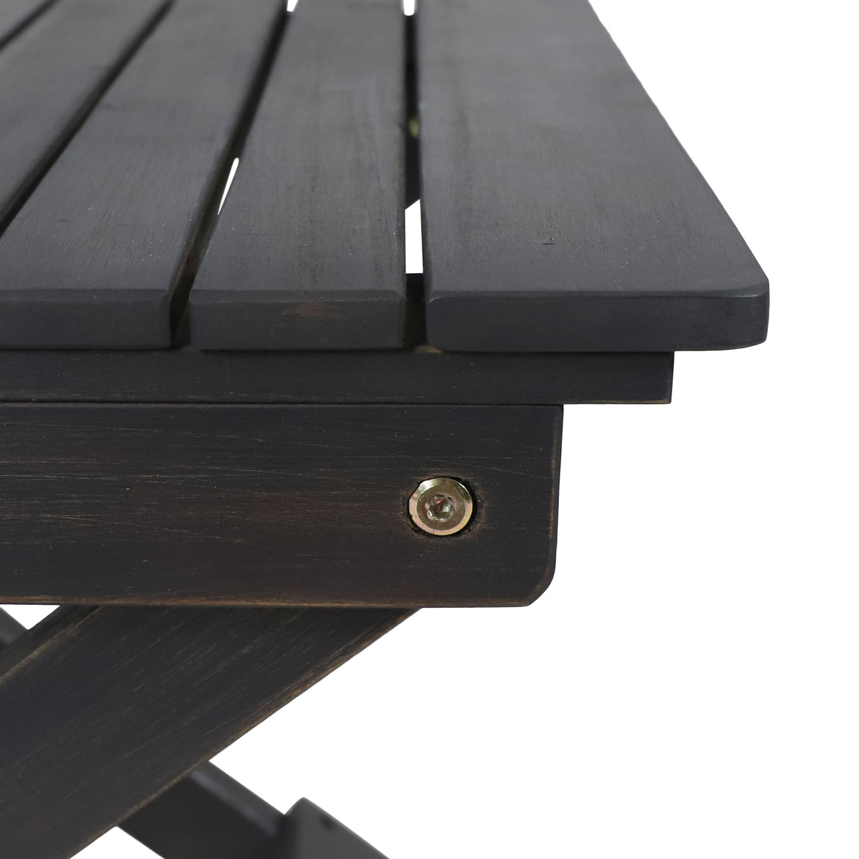 Outdoor Folding Wooden Side Table, Dark Gray, 15"D x 22.75"W x 18.25"H - V.I.P Digital Presence