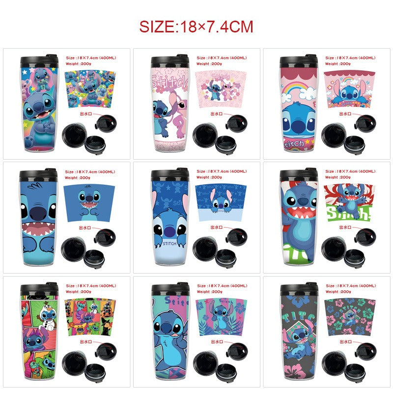 Stitch Stitch animation peripheral double-layer insulated plastic cup two-dimensional cartoon tea cup cold water kettle water cup - V.I.P Digital Presence