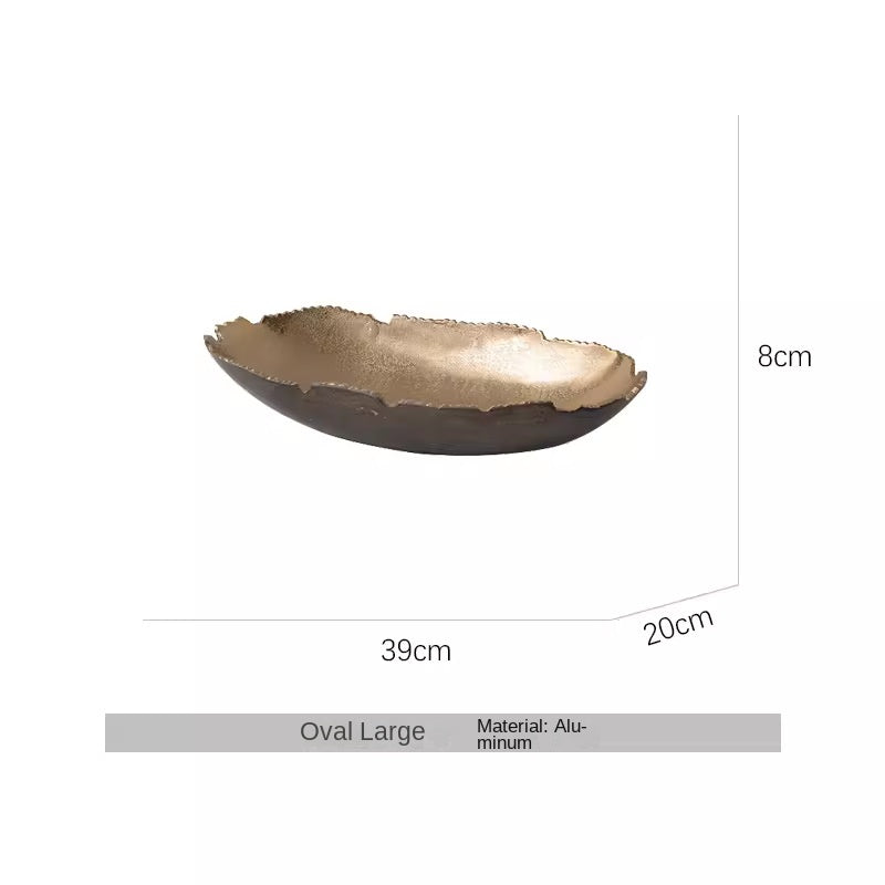 Modern Luxury Oval Edge Decorative Tray Creative Home Dining Table Fruit Plate Ornament - V.I.P Digital Presence