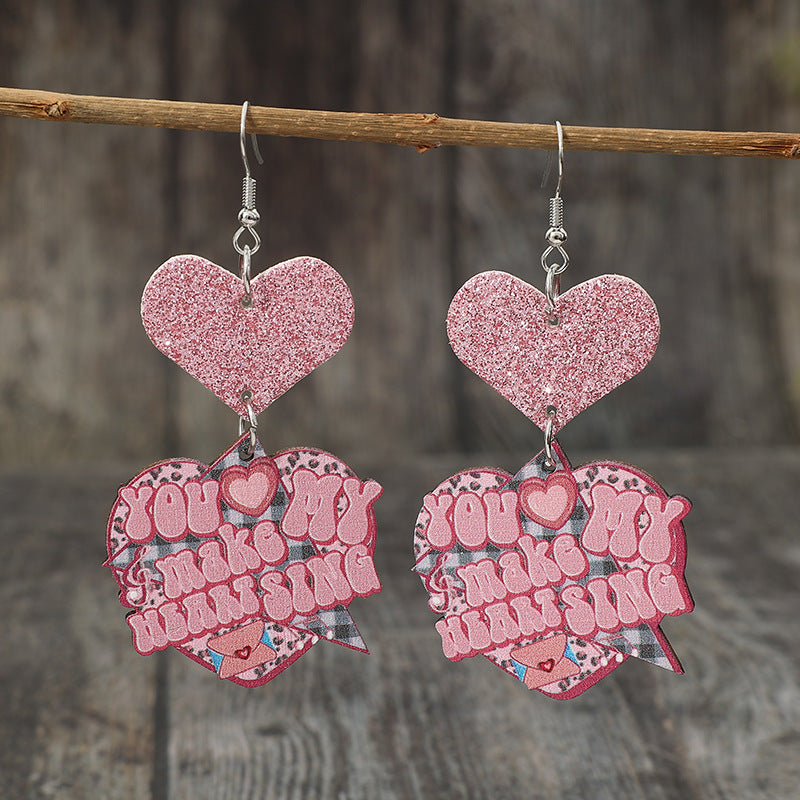 Heart Shape Wooden Earrings - V.I.P Digital Presence