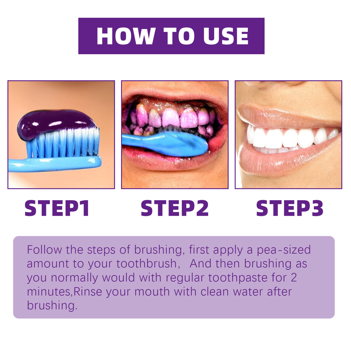 Purple Brightening White Toothpaste, Cleaning Stains Fresh Breath Brightening And Whitening Teeth Toothpaste - V.I.P Digital Presence