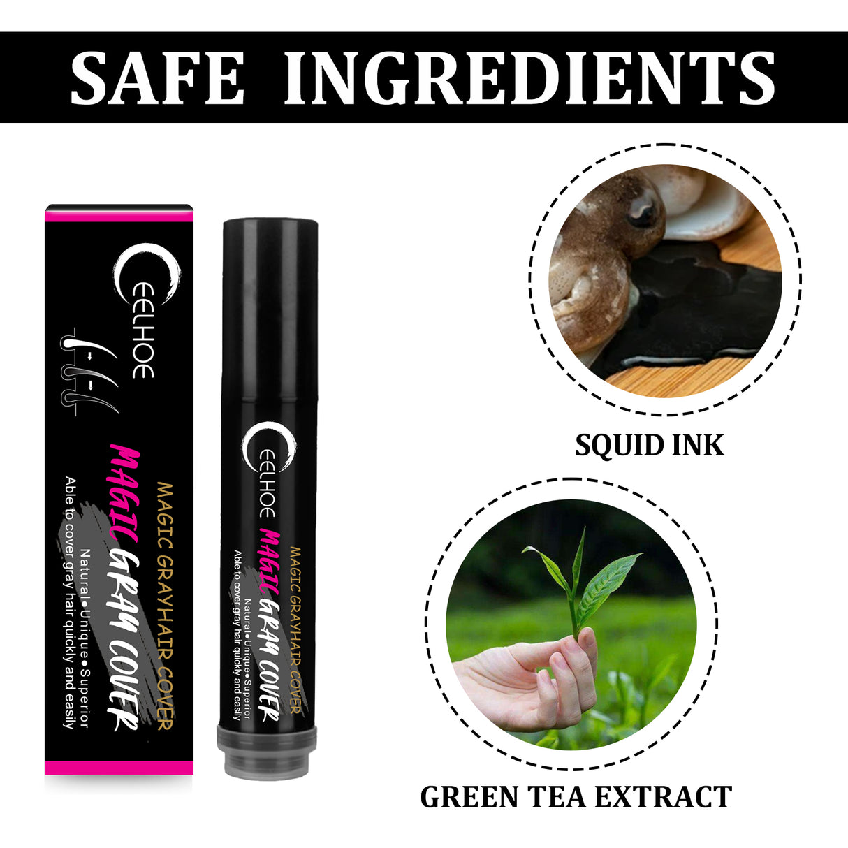 Disposable Plant Hair Stick, Hair Without Damage Repair Color Black Brown Quick White Hair Cover Stick - V.I.P Digital Presence