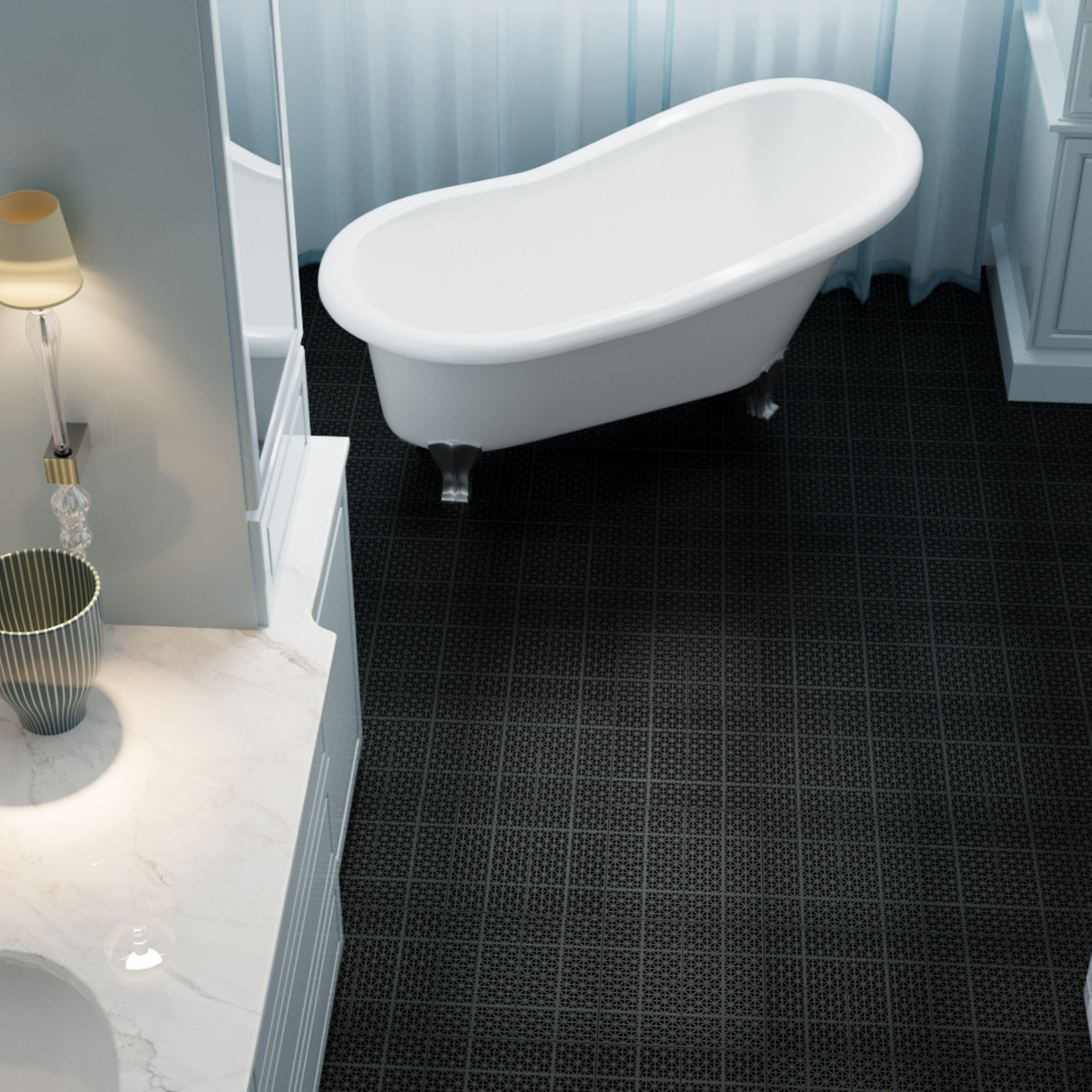 12 x 12 inch black interlocking deck tiles, plastic waterproof, weighing up to 6613 pounds, with a rose pattern pack of 12 - V.I.P Digital Presence