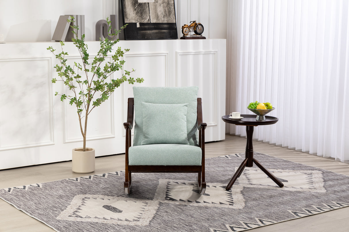 woven fabric Mid Century Modern Accent Chairs Comfy Upholstered Glider Arm Chair with Solid Wood for Living Room Bedroom Balcony - V.I.P Digital Presence