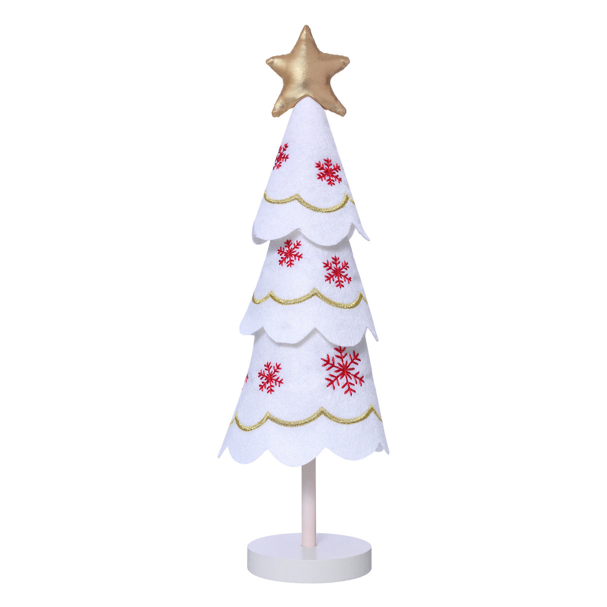 Cute Christmas Tree Fabric Wooden Display Window Desktop Christmas Embroidery Snowflake Decoration - V.I.P Digital Presence