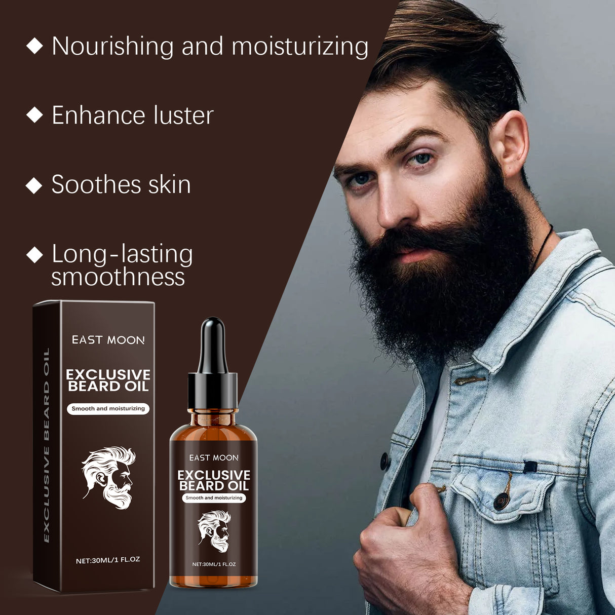 Men's Beard Oil Beard Hair Nourishing Nourishing Repair Frizz Supple Care Essential Oil - V.I.P Digital Presence
