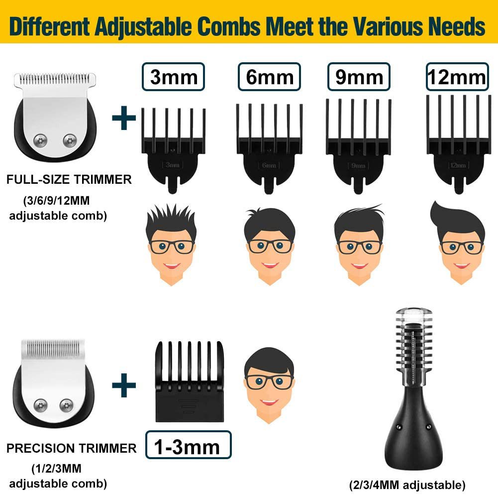 New 6 in 1 Multifunctional Hair Clippers Electric Hair Clippers Rechargeable Water Wash LCD Digital Display Haircutting Set - V.I.P Digital Presence