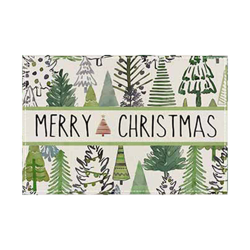 Christmas linen placemat Christmas tree print kitchen and restaurant decoration table mat - V.I.P Digital Presence