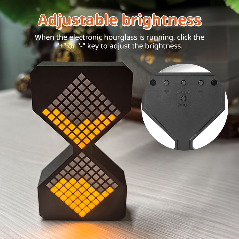 Cyber-style LED electronic sand timer: gravity-sensing, 1-30min countdown, tech decompression toy - V.I.P Digital Presence