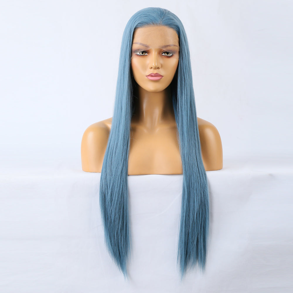 Long Straight Blue Wigs Natural Synthetic Hair Heat Resistant Wigs for Women Girls Cosplay - V.I.P Digital Presence