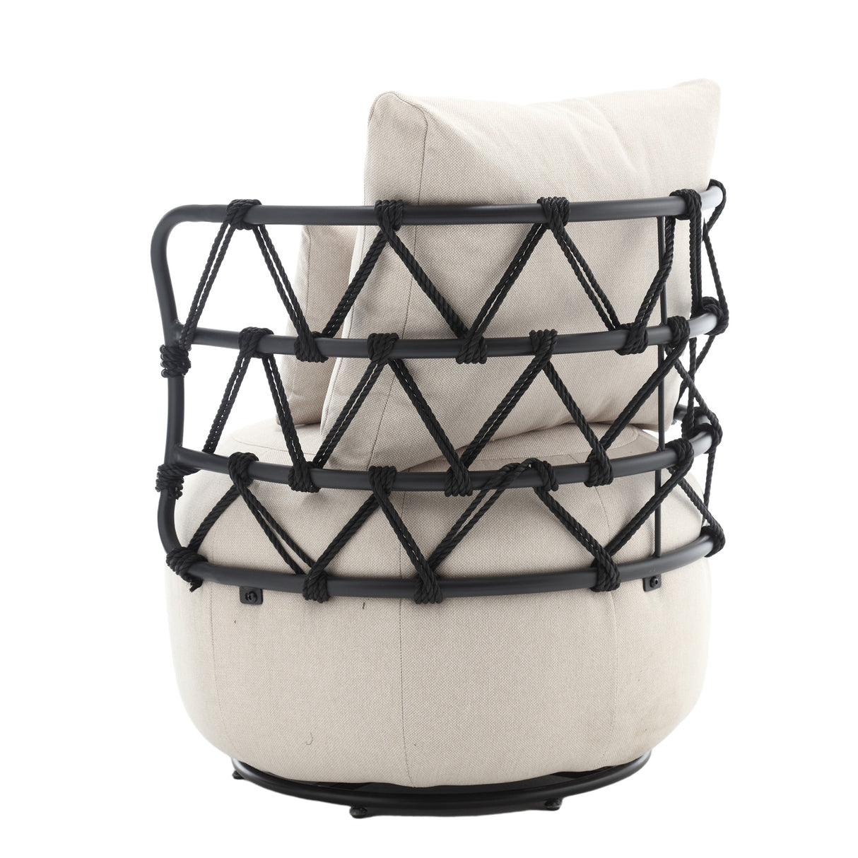 COOLMORE Upholstered Tufted Living Room Chair Textured Linen Fabric Accent Chair with Metal Stand - V.I.P Digital Presence