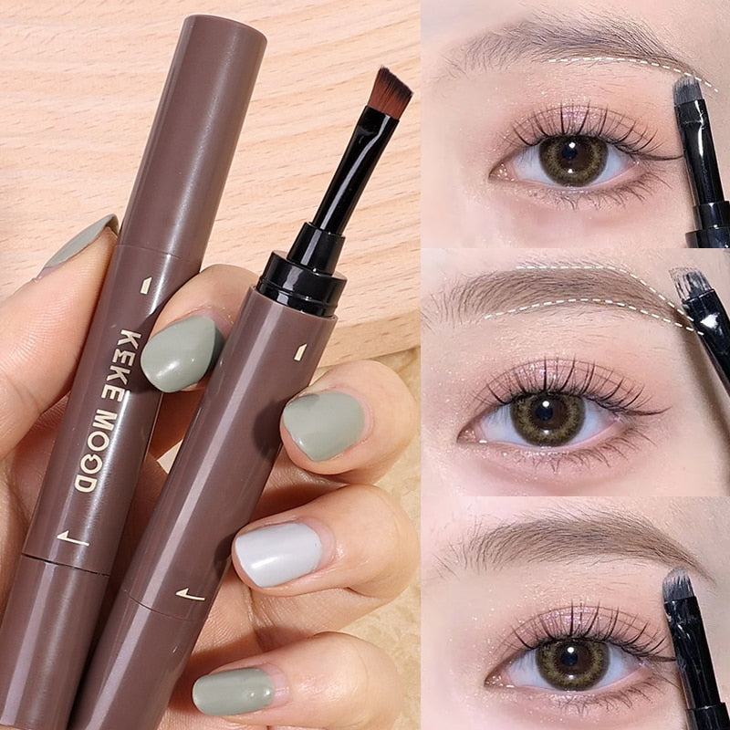 Waterproof Brown Grey Eyebrow Dyeing Cream Pencil Natural Lasting Non-smudge Setting Dye Eye Brow Pen with Brush Makeup Cosmetic - V.I.P Digital Presence