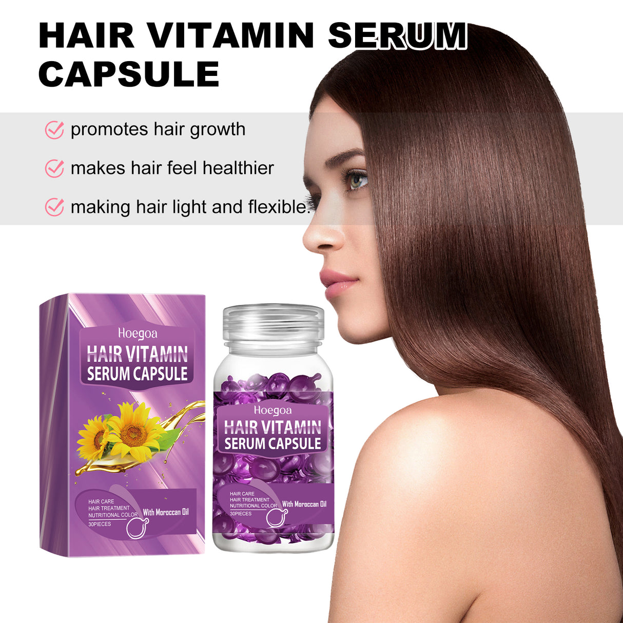Purple Hair Essential Oil Care Capsules, Improves Dry Hair Knotting And Broken Dandruff Cleaning - V.I.P Digital Presence