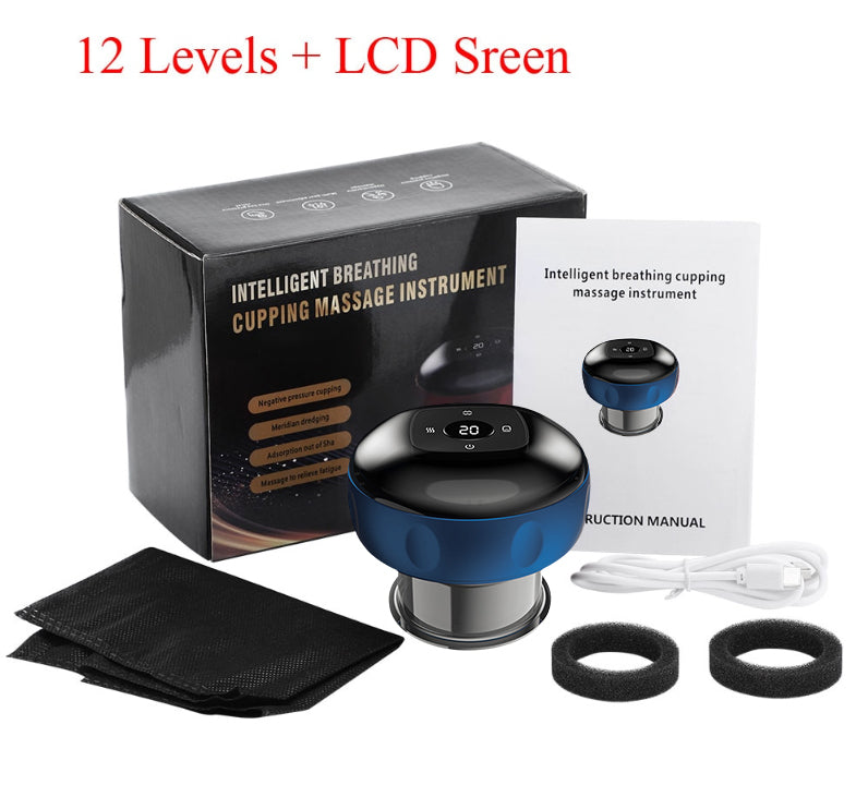 Electric Cupping Massager Scraping and Cupping Therapy Red Light Heating Vibration Pressotherapy Rechargeable Pain Relief - V.I.P Digital Presence