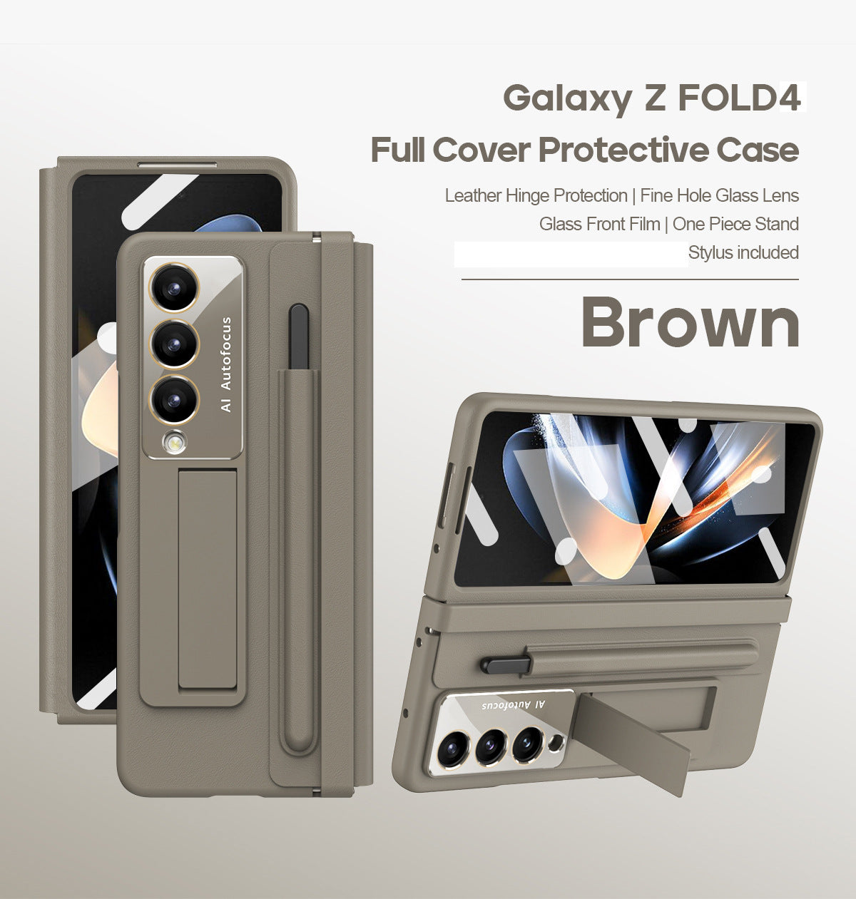 Samsung Fold5 phone case FOLD4 folding screen leather hinge pen slot all inclusive protective cover film, suitable for all in one use - V.I.P Digital Presence