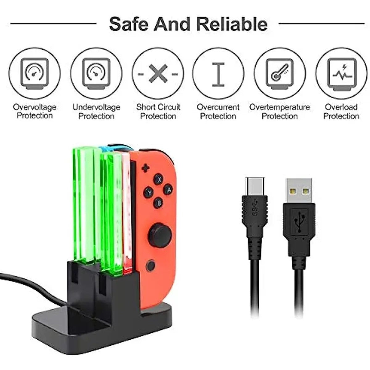 Suitable for switch charging dock Joy Con handle charging finger quad charging dock rotating light column base - V.I.P Digital Presence