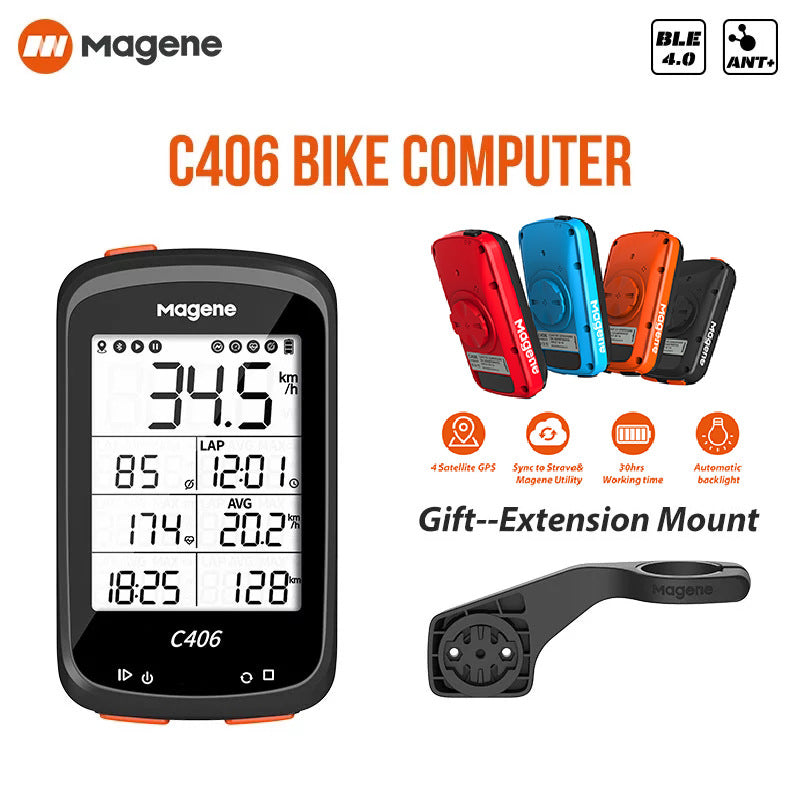 Magene McKim C406 Bicycle GPS Computer Bike Computer Speed Odometer ANT+ - V.I.P Digital Presence