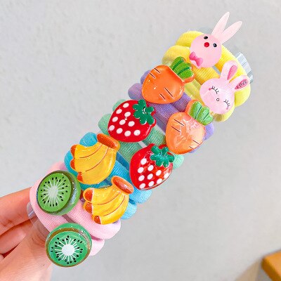 10PCS/Set Rainbow Cartoon Character Fruits Flower Nylon Elastic Hair Bands Women Girl Sweet Rubber Hair Tie Scrunchie Headwear - V.I.P Digital Presence