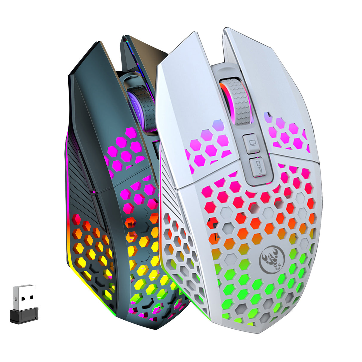 Lightweight hollow hole mouse, wireless rechargeable gaming light emitting computer, laptop, office mouse - V.I.P Digital Presence