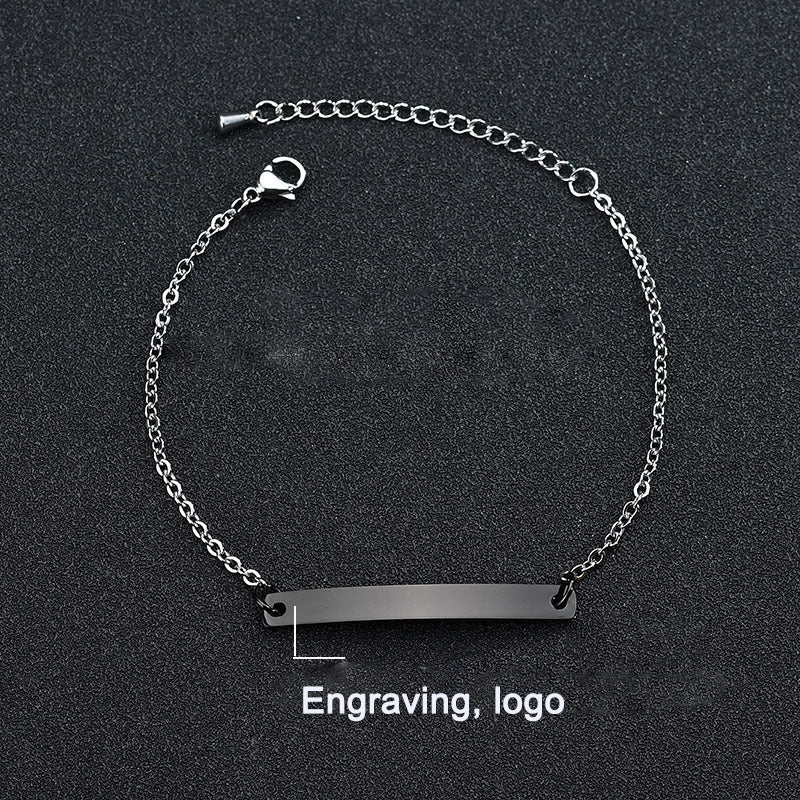 Stainless steel personalized engraved three color curved bracelet simple and personalized women's bracelet - V.I.P Digital Presence