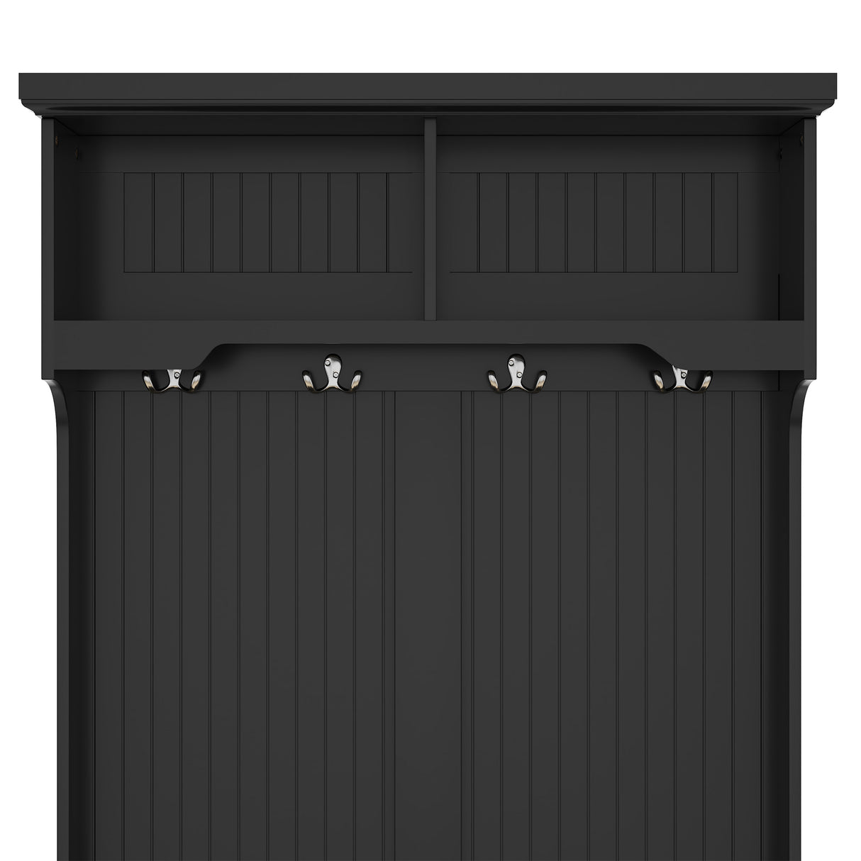 Hall Tree with Storage Shoe Bench for Entryway and Hallway, 4-in-1 Design Coat Racks with 4 Hooks for Living Room, Black - V.I.P Digital Presence