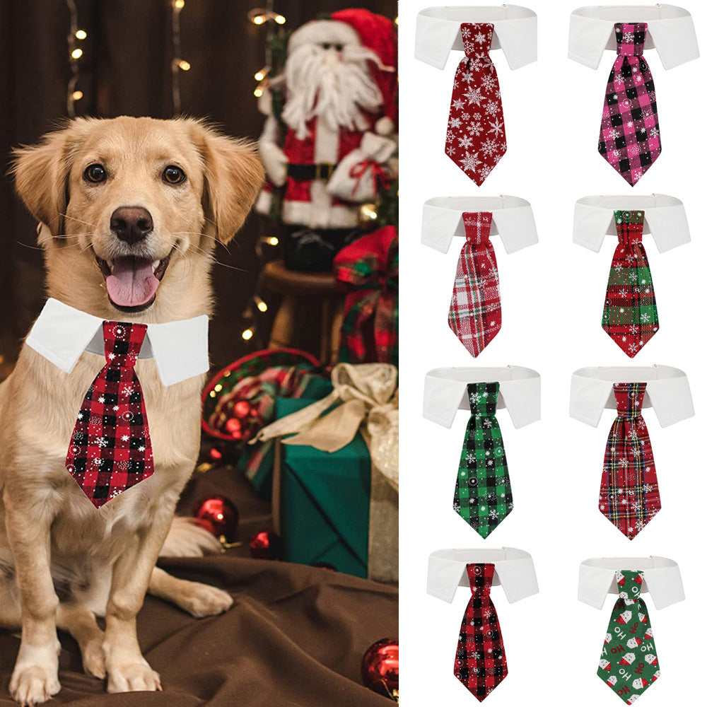 New British style handsome Christmas dog collar Christmas pet tie - V.I.P Digital Presence
