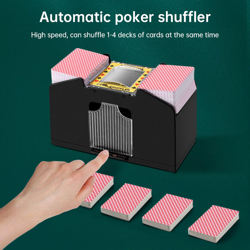 3 - sec Silent ABS Card Shuffler for Games , silent, made of ABS. For poker, board and family games. - V.I.P Digital Presence