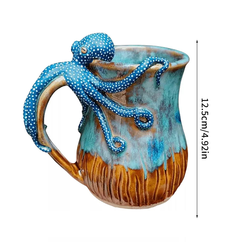 Handmade Deep Blue Octopus Mug. For Hot & Cold Drinks - V.I.P Digital Presence