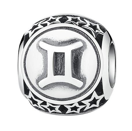BAMOER 925 Sterling Silver Aquarius Star Sign Zodiac Beads Charms fit Bracelets PSC048 - V.I.P Digital Presence