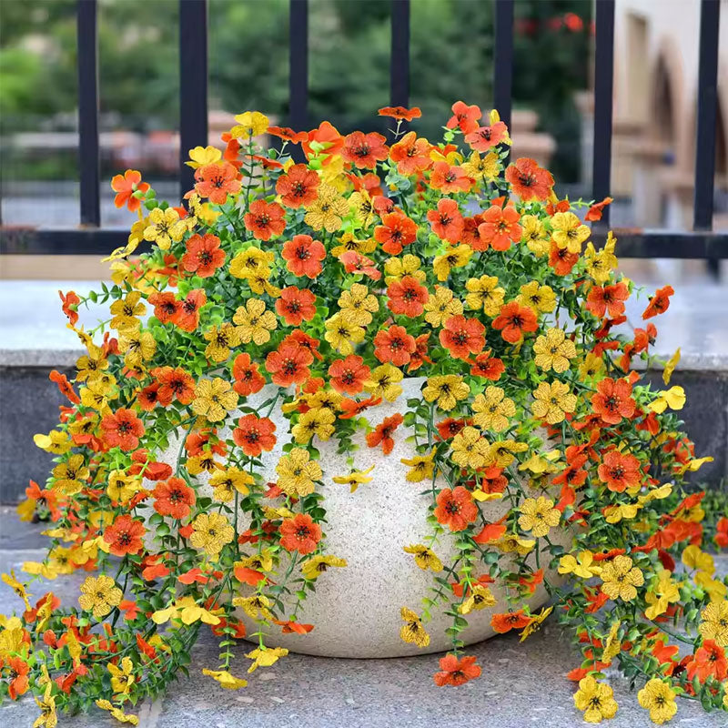 Purple hanging artificial flowers, vines for wedding arch, home, garden, party, autumn decor, fake eucalyptus, plant decor, 2 pc - V.I.P Digital Presence