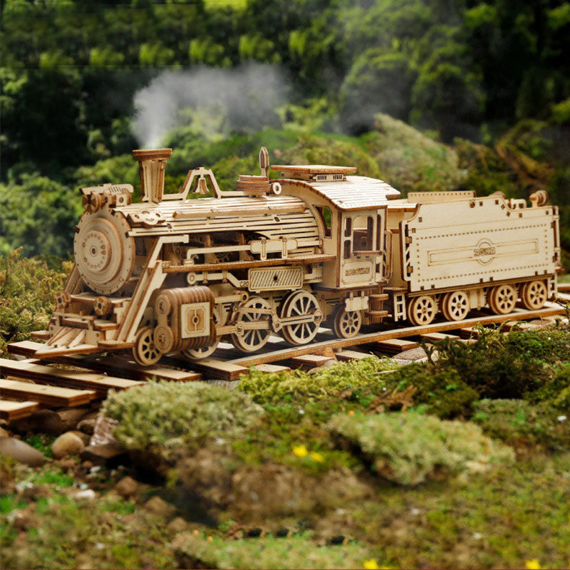 3DIY Hand Assembled Train Jeep Truck Children's Toy Boy Gift Wooden 3D Puzzle