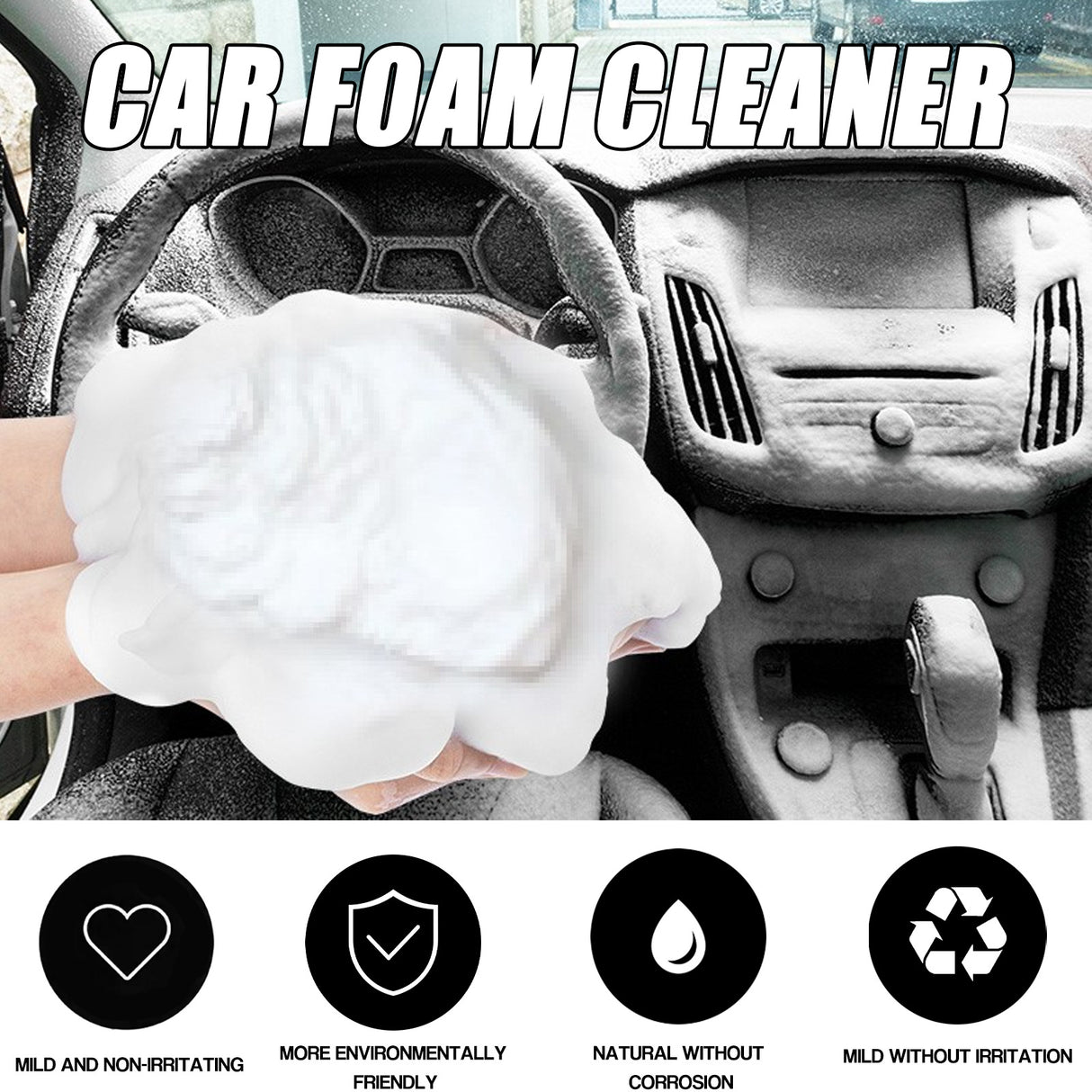 Car Interior Foam Cleaner, Wash Free Decontamination Seat Ceiling Instrument Panel Foam Cleaner - V.I.P Digital Presence