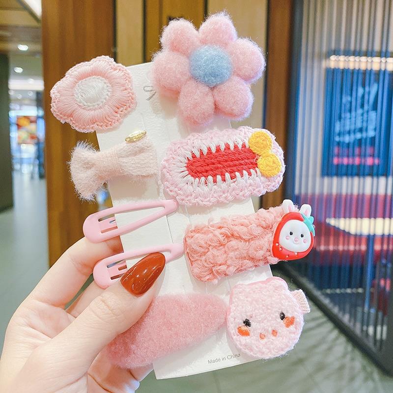 Milk Coffee Color Children's Plush Hairpin Net Red Bangs Side Hair Clip Autumn And Winter Lovely Japanese Clip - V.I.P Digital Presence