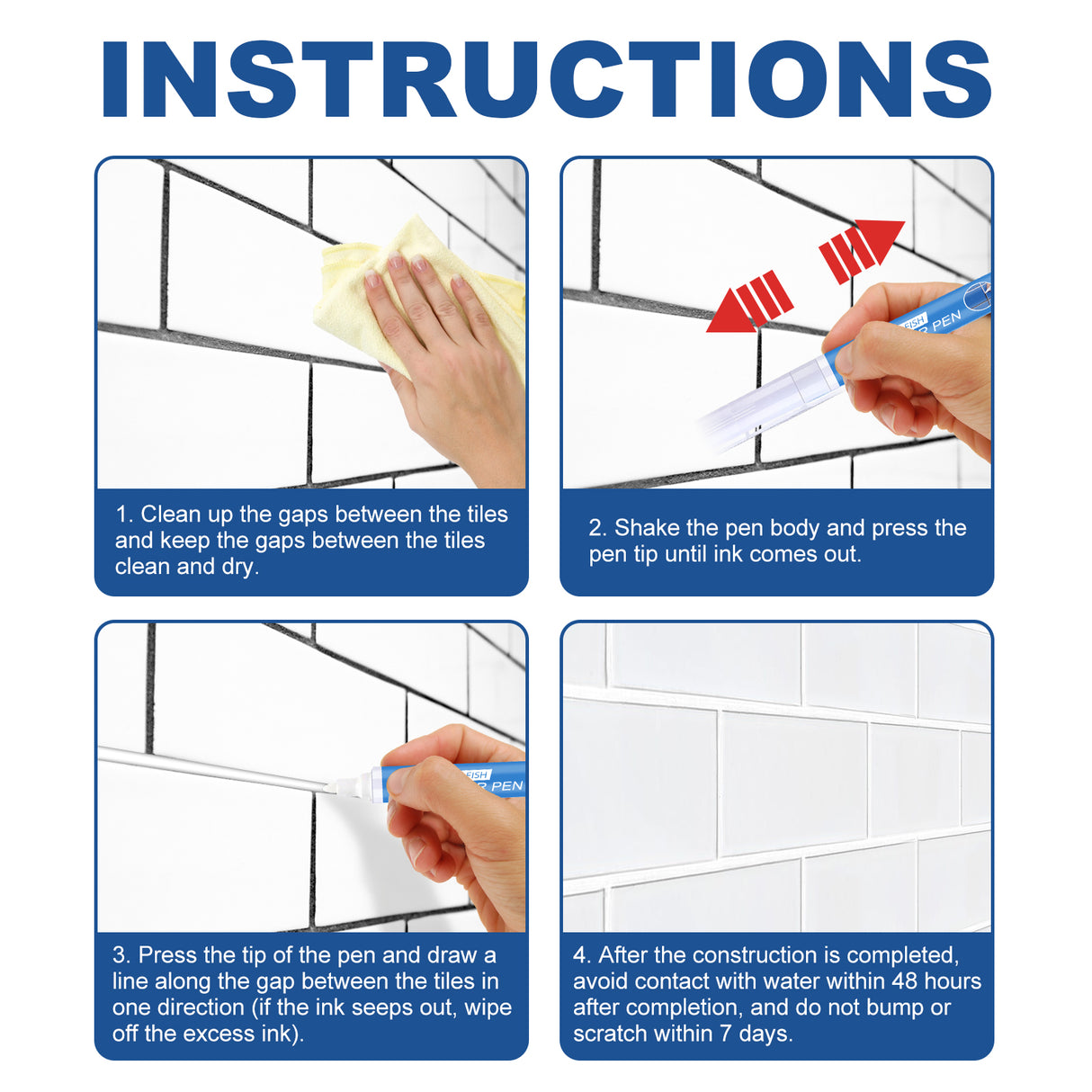 Tile Repair Pen Waterproof Mildew Resistant Tile Repair Pen For Bathroom Floor Crevices - V.I.P Digital Presence