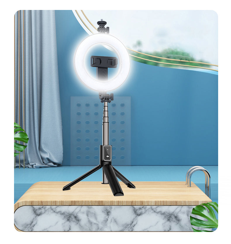New P40D Portable Selfie Stick With 6 Inches Round Net Celebrity Beauty Fill Light Mobile Phone Live Support