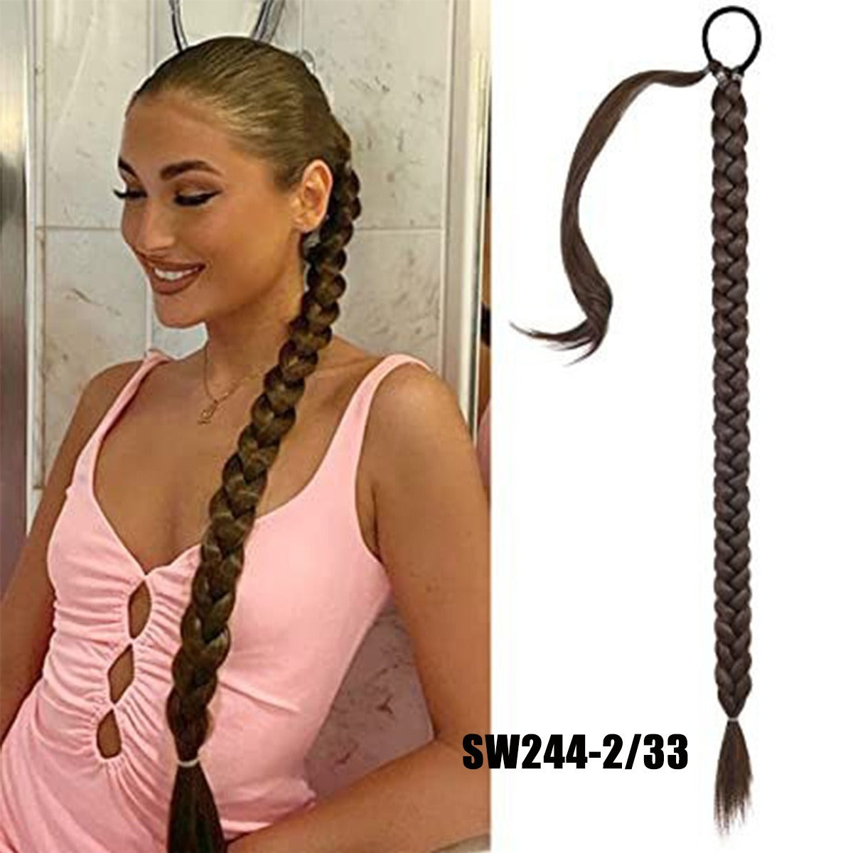 Fake Braid New Fashion Chemical Fiber Wig Female Long Braid Hair Extensions Hair Band Type Hair Extensions Braid Wig Ponytail - V.I.P Digital Presence