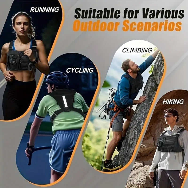 Men's Tactical Chest Bag - EDC Waterproof Anti-Theft Vest for Outdoor Cycling & Running - V.I.P Digital Presence
