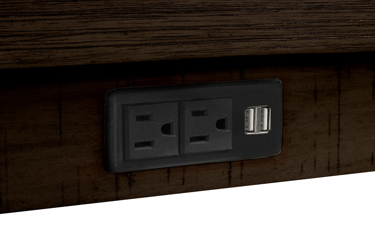 TOPMAX 4 Pieces Counter Height Table with Fabric Padded Stools, Rustic Bar Dining Set with Socket, Brown - V.I.P Digital Presence