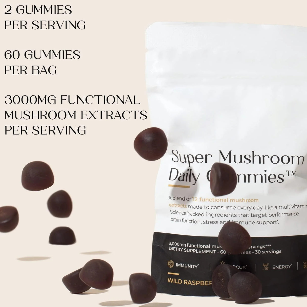 Super mushroom gummie 60 pieces - V.I.P Digital Presence