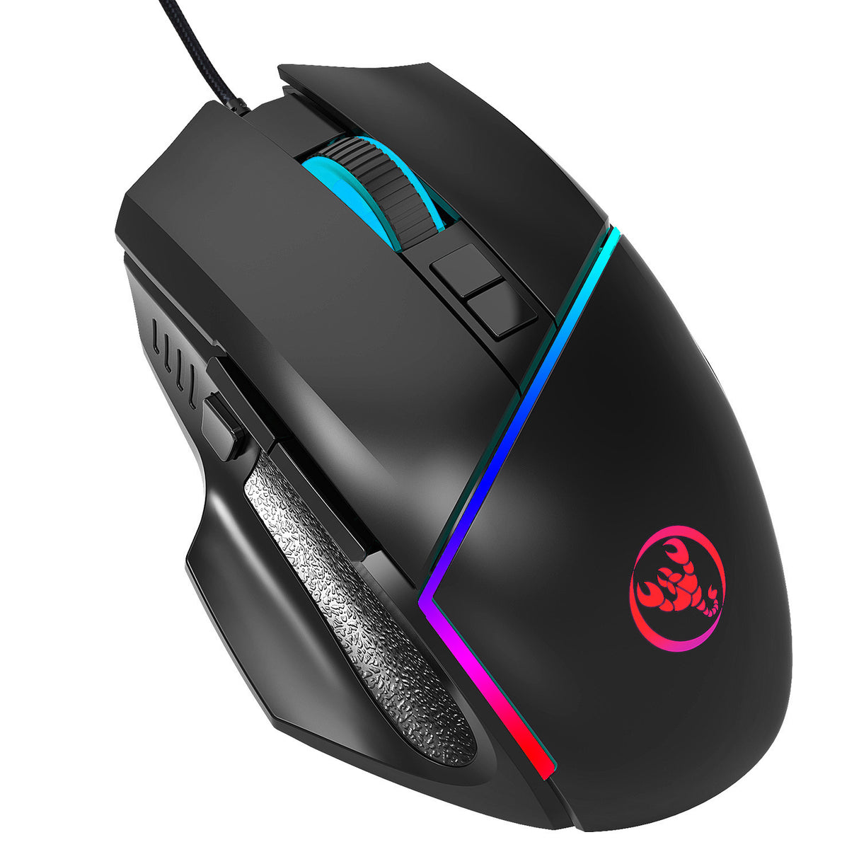 A876 wired mouse with colorful synchronized lighting, 6400dpi adjustable lighting, can turn off gaming mouse - V.I.P Digital Presence